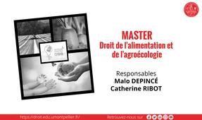 Master Droit de l'alimentation et de l'agroécologie