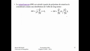 Econométrie (M1) - Cours 19