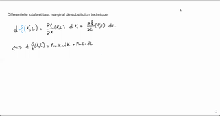 Capsule 5 : Différentielle totale et taux marginal de substitution technique