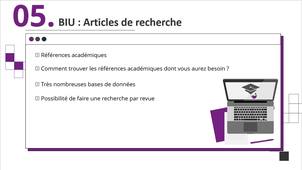 SIN UM - V5 - ENT Brique BIU : Les articles académiques