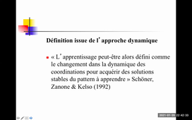 1er cours Théories de l'apprentissage moteur