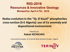 Resources & Innovative Geology 2016 : Rabah Kechiched