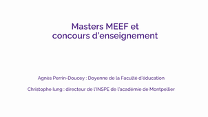 JPO - Masters MEEF et concours d'enseignement