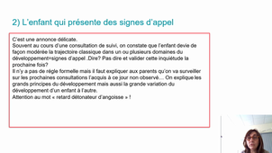 Annonce du résultat du repérage de TND aux familles – C. ROUQUETTE, Pédiatre