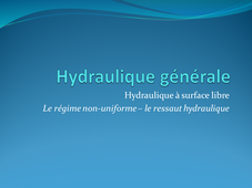 Le ressaut hydraulique