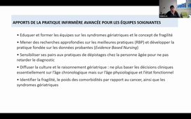 Classe virtuelle - Oncogériatrie (Pr P. Soubeyran/Mme MC Chantecaille)