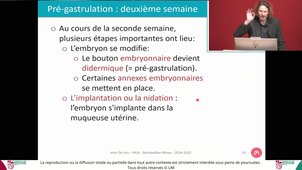 UE3 ECUE3.2 - BDR, Embryologie - PR DEVOS - 06112024