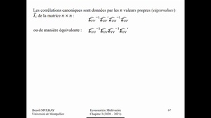 Econométrie Multivariée (M2 ARM) - Cours 8