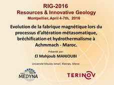 Resources & Innovative Geology 2016 : El Mahjoub Mahjoubi