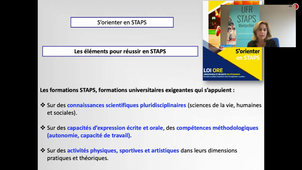 Presentation de l'UFR STAPS de Montpellier - Angèle Chopard, Directrice.