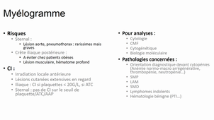 Explorations médullaires en hématologie