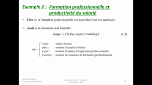 Econométrie (L3) - Cours 1 (4 janvier 2021)