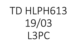 TD HLPH613 L3PC 19/03 8h00