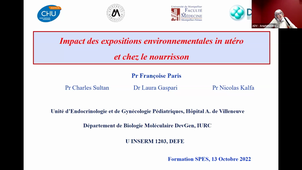 Les discours officiels + Impact des expositions environnementales in utero et chez le nourrisson - Pr Françoise Paris