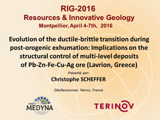 Resources & Innovative Geology 2016 : Christophe Scheffer