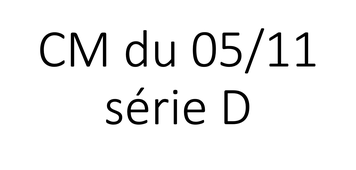 CM HLPH101 série D 05/11 08h00