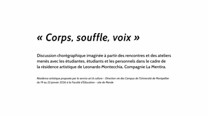 Compagnie La Mentira - Corps, souffle, voix