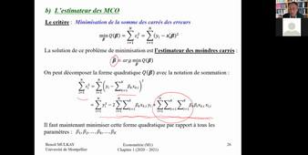Econométrie (M1) - Cours 2 (2ème partie)