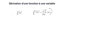 Capsule 1 : Dérivée d'une fonction à une variable