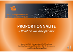 MEEF1_M1_FADH_UE203 CM Proportionnalité (partie disciplinaire)