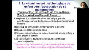 DU de chirurgie plastique pédiatrique Madame Pascale Gavelle Approche psychologique des malformations faciales 05/02/2021