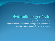 Théorème d'Euler pour la poussée sur une plaque