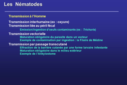 Partie 2  : cycles Nemathelminthes