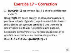 DU-Biologie - Correction exo 17