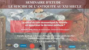 Séminaire d’étude : le suicide, de l’antiquité au XXIème siècle - Le calcul du coût économique du suicide :  un appui pour la décision publique ?
