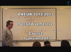 DAEUB - Cours de Chimie organique : suite des alcools - 11 Janvier 2013