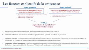 Cours Croissance économique - NUMERO 2