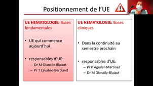 09/09/2021	8:30	9:00	Hématologie - aspects fondamentaux - MCC	AGUILAR MARTINEZ Patricia	
