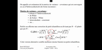 Econométrie (M1) - Cours 15