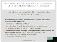 Formation MED - 'Dépot électronique de la thèse' - par Clair Simon BIU de Montpellier