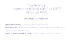 Conférence : Présentation de la Licence Pluridisciplinarité et Métiers de l'Enseignement, de l'Éducation et de la Formation et Parcours Préparatoire au Professorat des Écoles