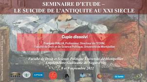 Séminaire d’étude : le suicide, de l’antiquité au XXIème siècle - Cupio dissolvi
