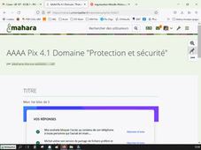 Réalisation d'une page Mahara et dépôt de l'URL secrète dans Moodle