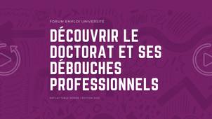 Forum Emploi Université | 2025 | Replay table ronde | Doctorat