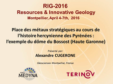 Resources & Innovative Geology 2016 : Alexandre Cugerone