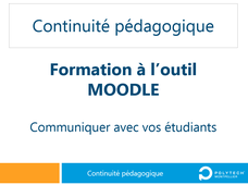 Tutoriel - Communiquer avec ses étudiants sur Moodle