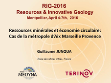 Resources & Innovative Geology 2016 : Guillaume Junqua