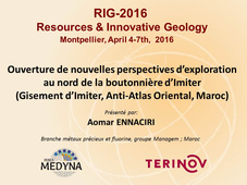 Resources & Innovative Geology 2016 : Aomar Ennaciri