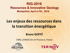 Resources & Innovative Geology 2016 : Bruno Goffé